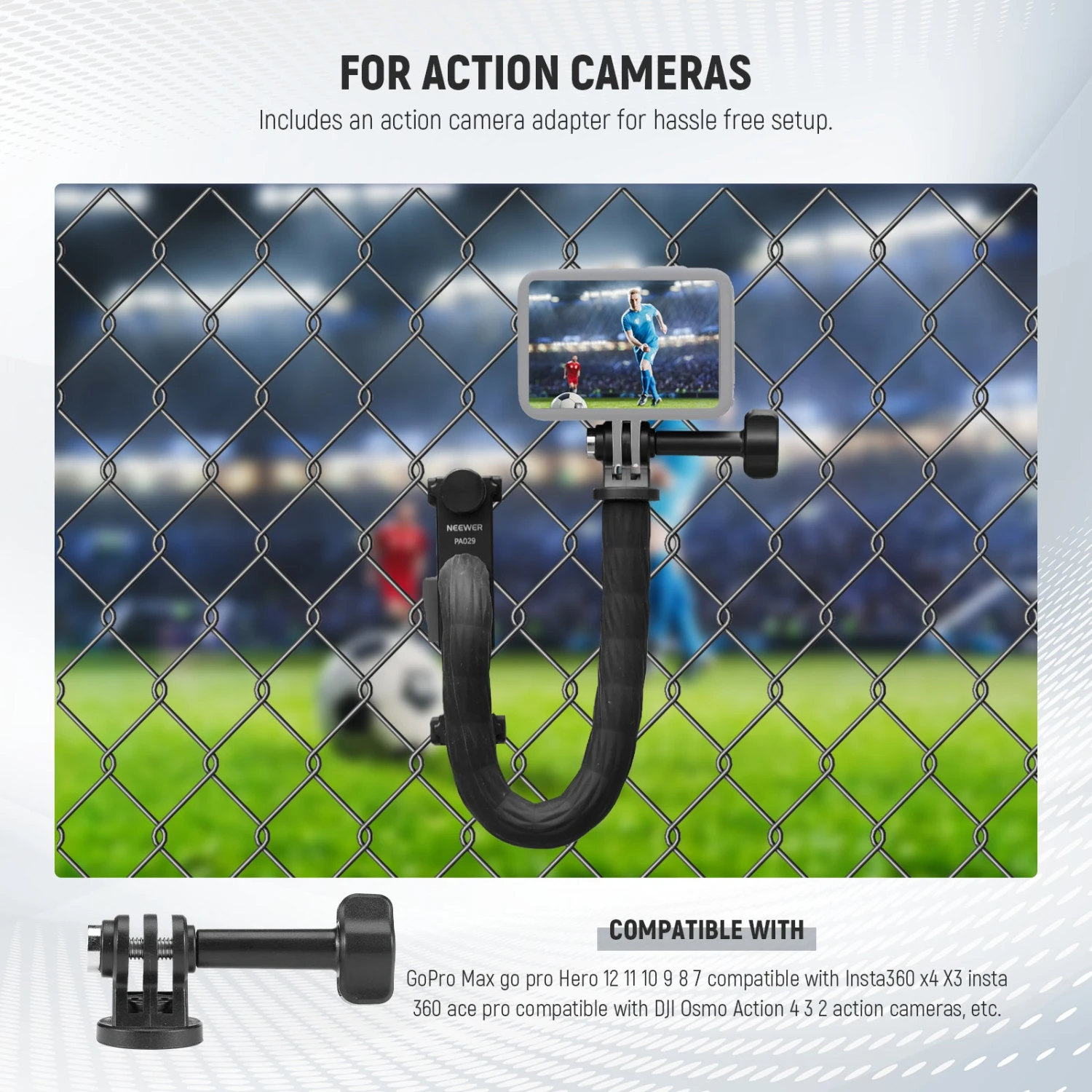 NEEWER PA029 Camera Fence Mounting Kit For Live Streaming 4 NEEWER PA029 Camera Fence Mounting Kit For Live Streaming - Image 4