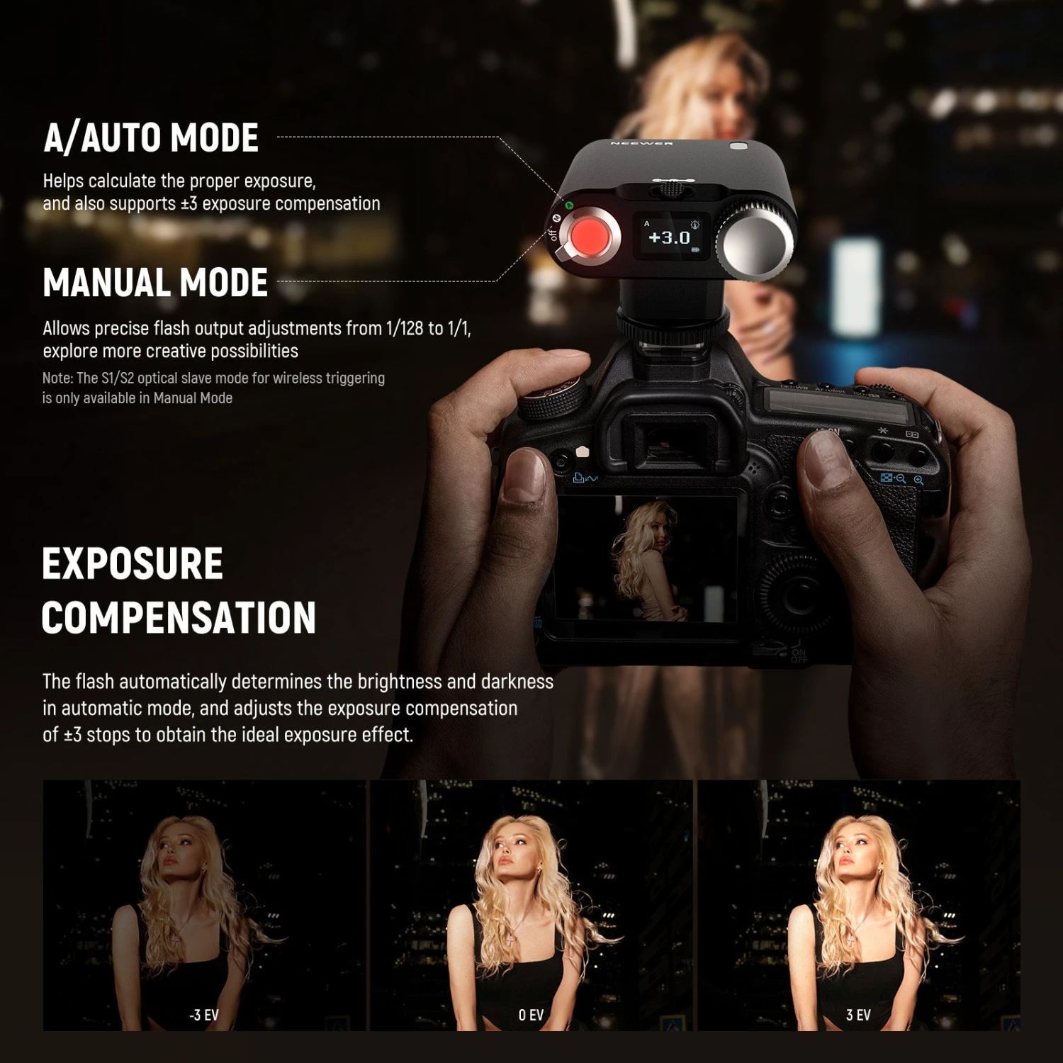 NEEWER Z160 Camera Flash With Auto & Manual Modes & Built In Lithium Battery 4 NEEWER Z160 Camera Flash With Auto & Manual Modes & Built In Lithium Battery - Image 4