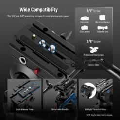 NEEWER BASICS TP37 74" Video Tripod With Fluid Head -Photography Equipment 4 57f994dd 67e8 4e02 aa61 87a89fc4bbff