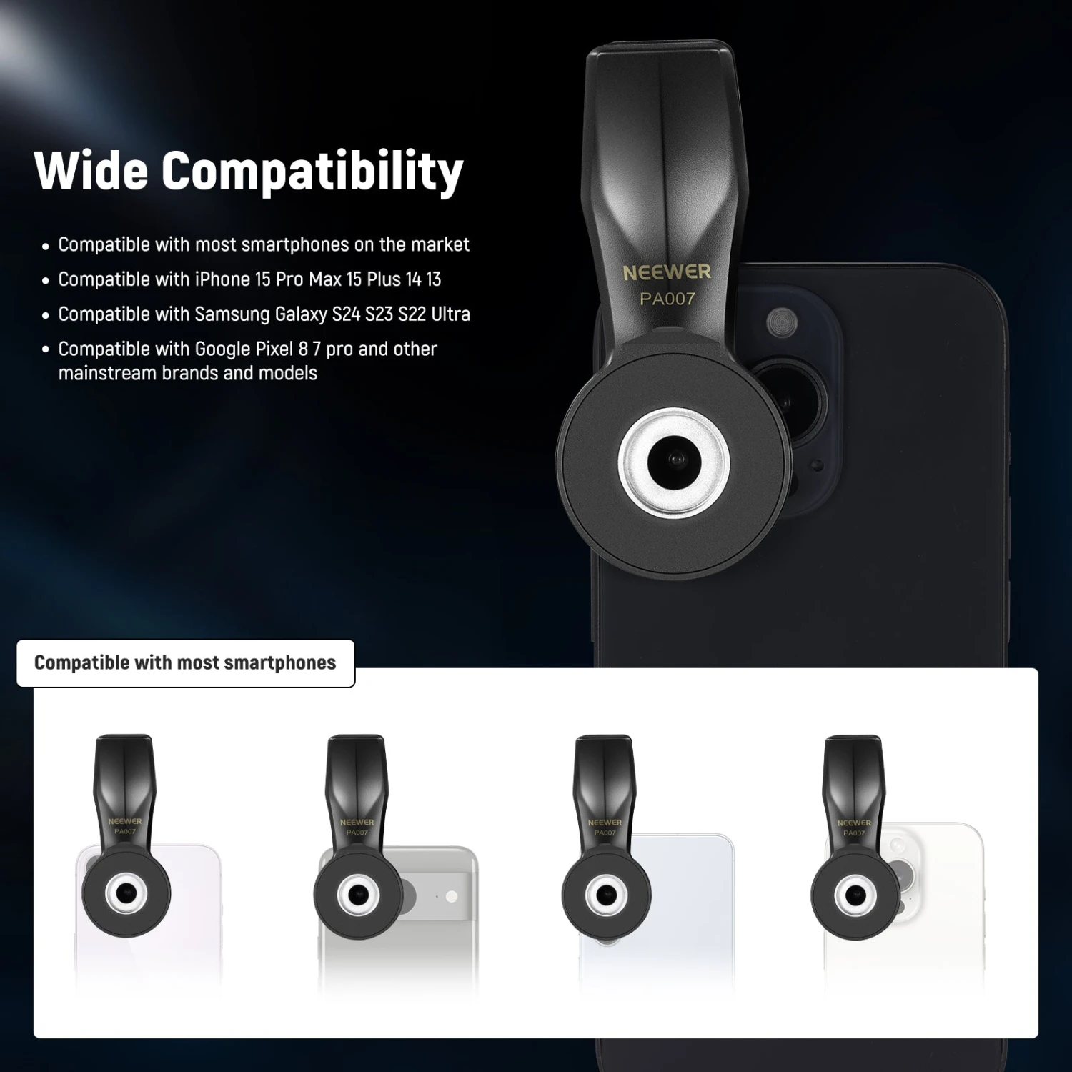 NEEWER PA007 Universal Phone Clamp For 17mm Threaded Lens 4 NEEWER PA007 Universal Phone Clamp For 17mm Threaded Lens - Image 4