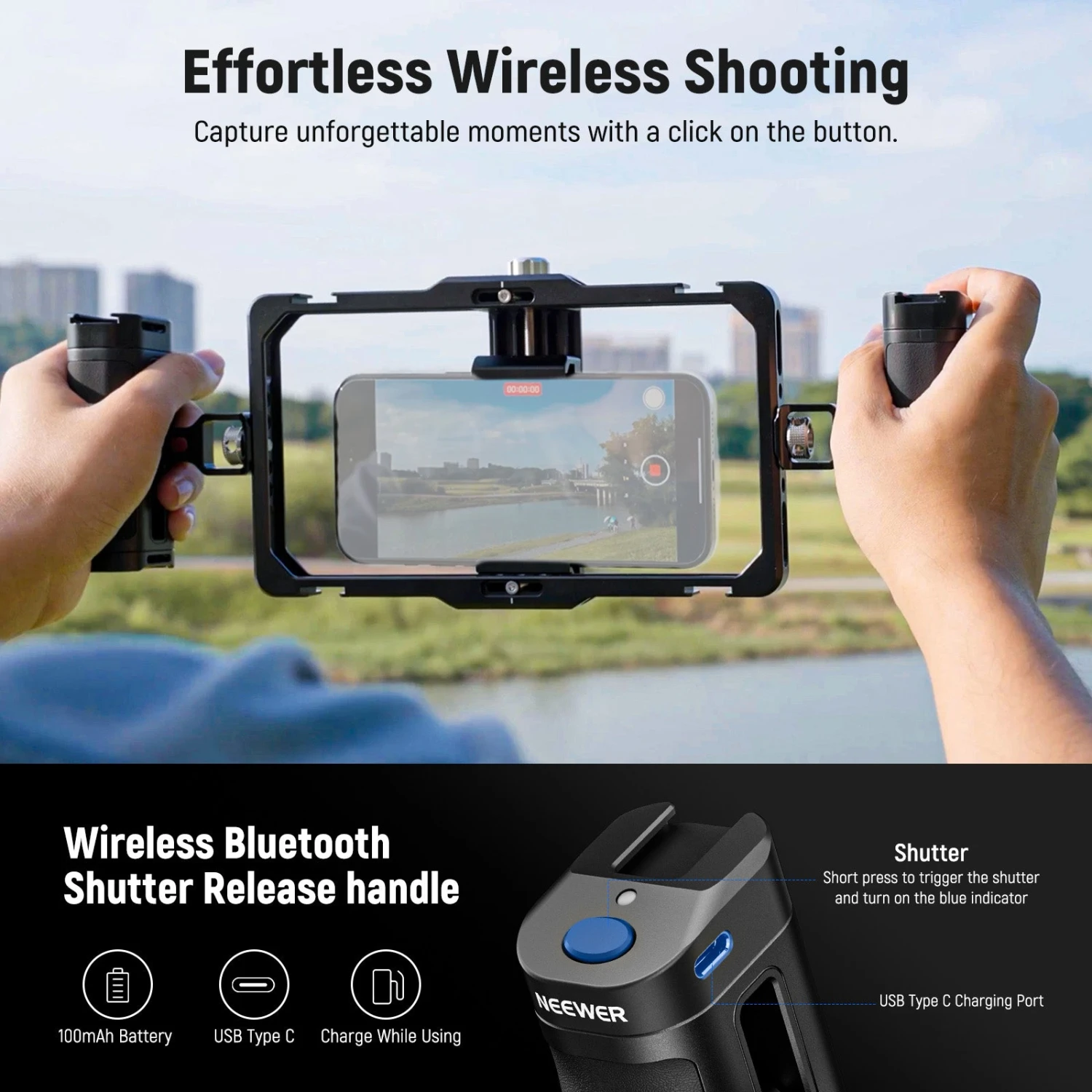 NEEWER PA009E Universal Phone Cage Stabilizer Video Rig Lighting Kit 4 NEEWER PA009E Universal Phone Cage Stabilizer Video Rig Lighting Kit - Image 4