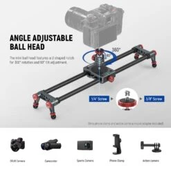 NEEWER CS1M/CS2M Carbon Fiber Camera Slider -Photography Equipment 4 5c6a6bde c304 466d b3ed 3473c787a837