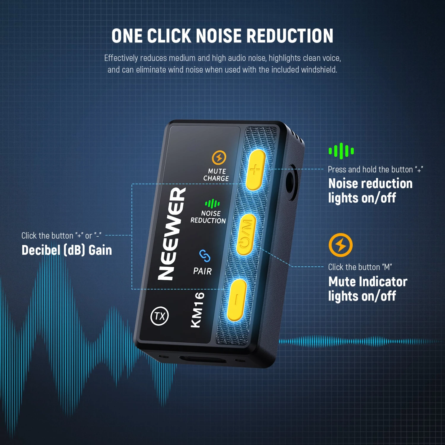 NEEWER KM16 Wireless Lavalier Microphone For Type C Phone 4 NEEWER KM16 Wireless Lavalier Microphone For Type C Phone - Image 4