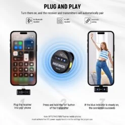 NEEWER KM18 Wireless Button Lavalier Microphone For USB C Phone PC 14 NEEWER KM18 Wireless Button Lavalier Microphone For USB C Phone PC -Photography Equipment 4 71ecb3bf 965c 4d39 9bab 3b2495700f23