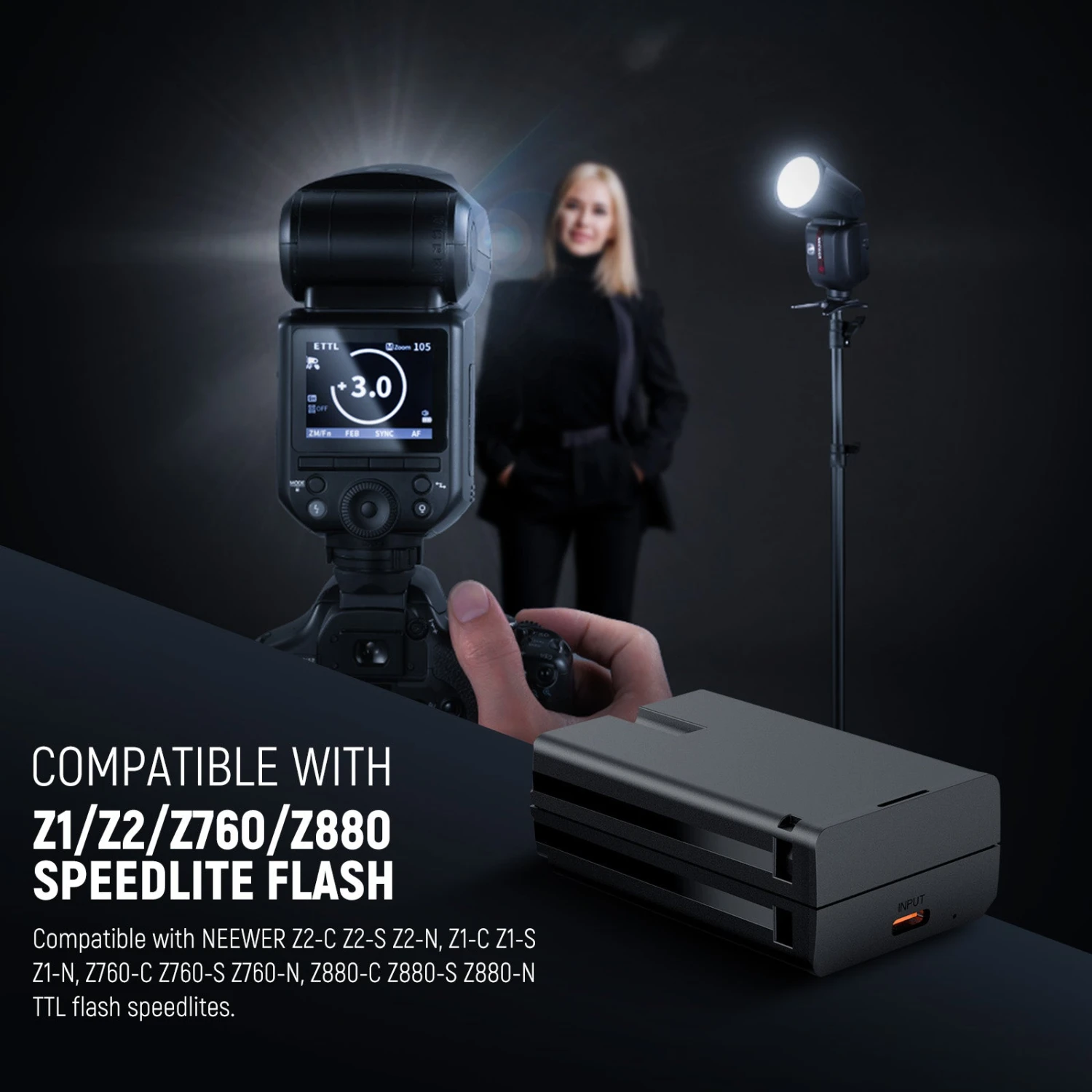 NEEWER NB-Z1 PRO 7.2V/3000mAh Replacement Li Ion Battery For Flash Speedlite 4 NEEWER NB-Z1 PRO 7.2V/3000mAh Replacement Li Ion Battery For Flash Speedlite - Image 4