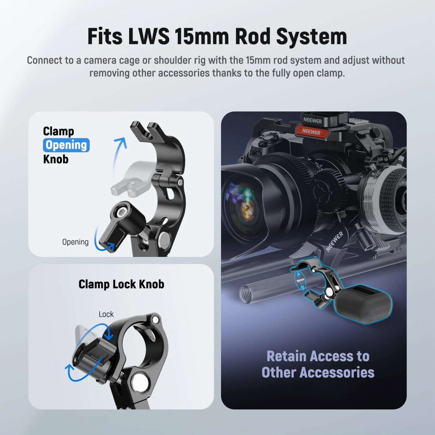 NEEWER PG010 Palm Support With 15mm Rod Clamp For Mini Follow Focus 4 NEEWER PG010 Palm Support With 15mm Rod Clamp For Mini Follow Focus - Image 4