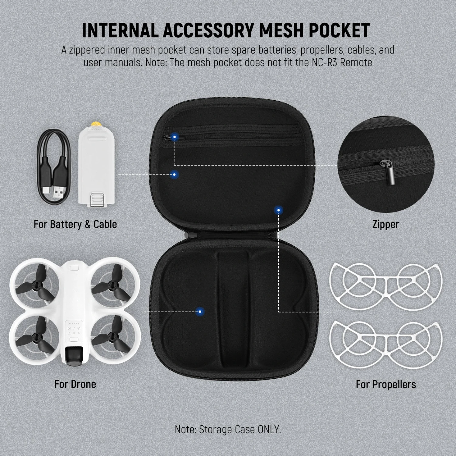 NEEWER PB9 Splashproof Shockproof Storage Hard Case For DJI NEO 4 NEEWER PB9 Splashproof Shockproof Storage Hard Case For DJI NEO - Image 4