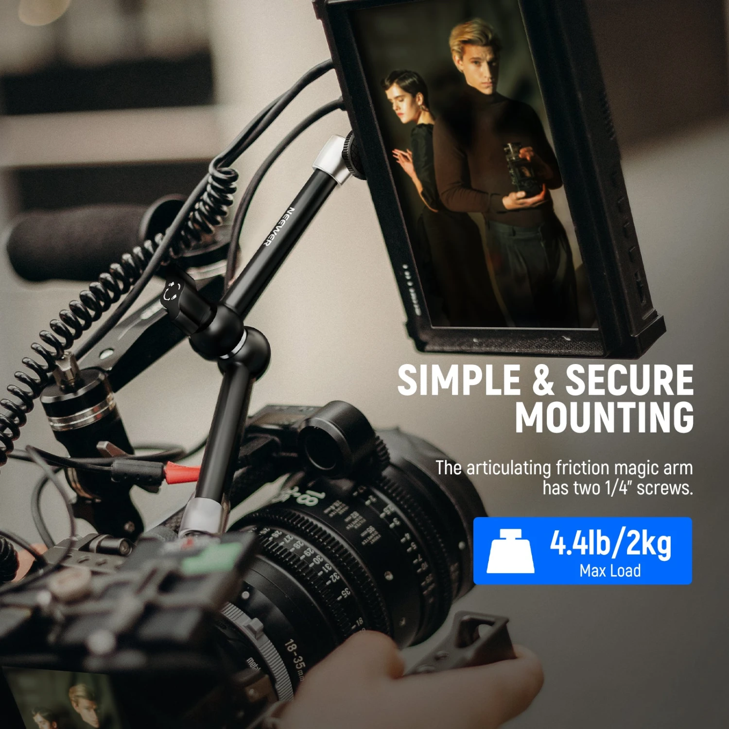 NEEWER ST08 9.8"/25cm Aluminum Alloy Magic Arm 4 NEEWER ST08 9.8"/25cm Aluminum Alloy Magic Arm - Image 4