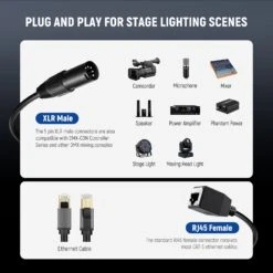 NEEWER 2 Packs NC006 5 Pin DMX XLR Male To RJ45 Female Cable -Photography Equipment 4 8706d1bf 5aee 479c bad8 b87e7e6802fb