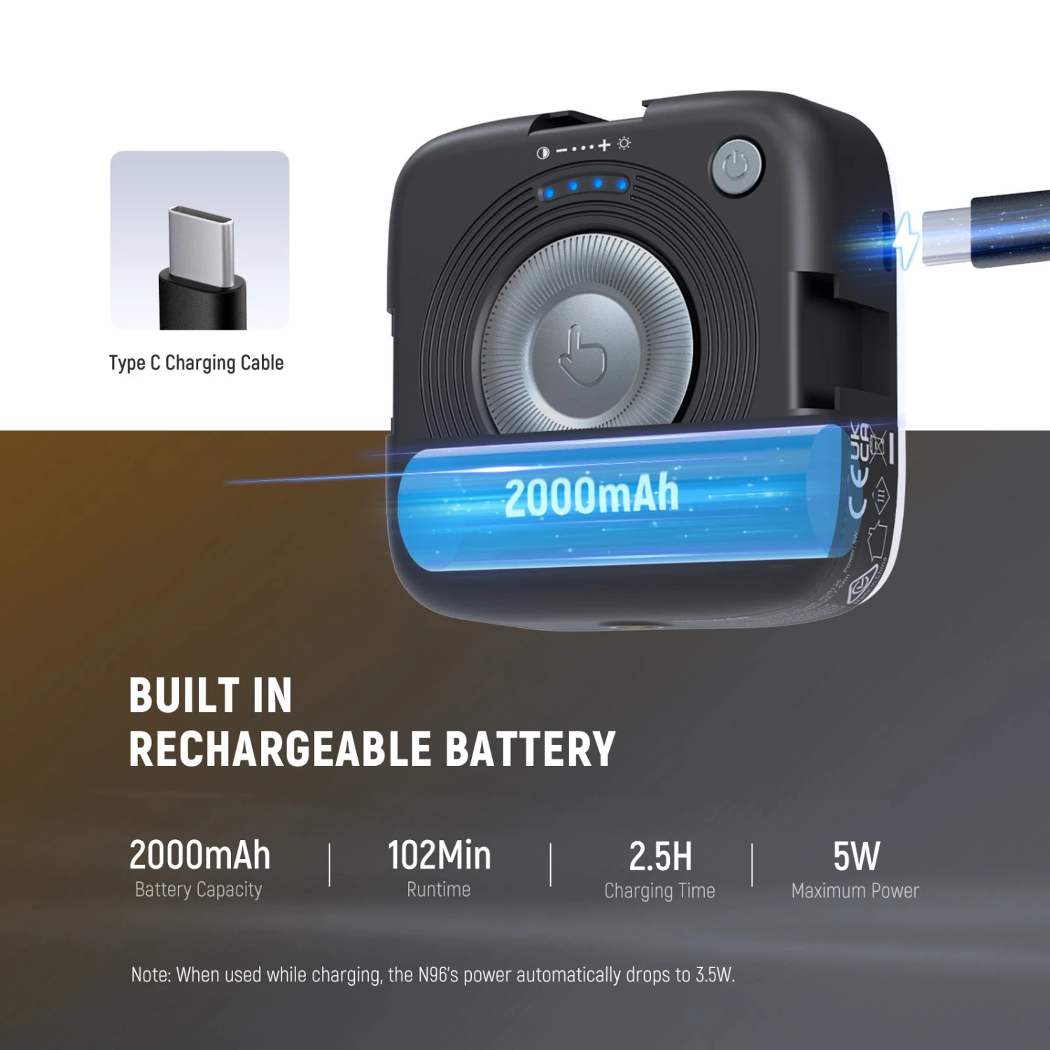 NEEWER ENTRY LEVEL VERSION N96 Magnetic LED Video Light 4 NEEWER ENTRY LEVEL VERSION N96 Magnetic LED Video Light - Image 4