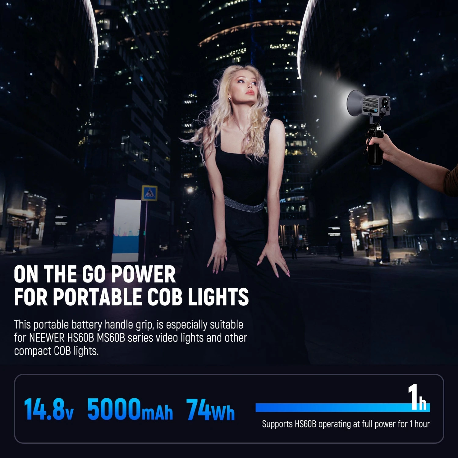 NEEWER BASICS PH74E Battery Grip Power Supply For Portable COB Video Light 4 NEEWER BASICS PH74E Battery Grip Power Supply For Portable COB Video Light - Image 4