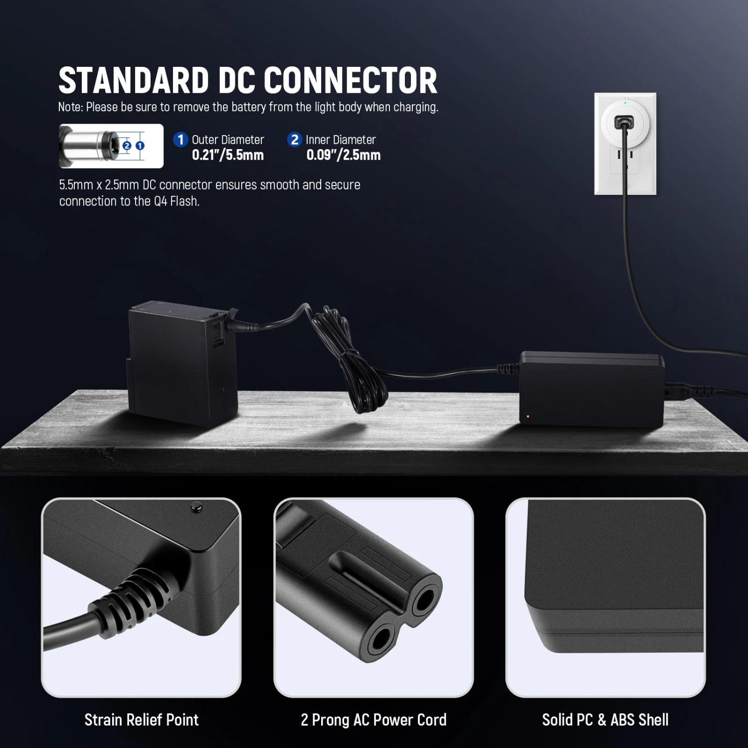 NEEWER NC-Q4 Q4 Power Adapter And Power Cord Set 4 NEEWER NC-Q4 Q4 Power Adapter And Power Cord Set - Image 4
