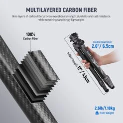 NEEWER LT32 62" Carbon Fiber Travel Tripod -Photography Equipment 4 b863232e 7796 4cec 9c1d aadeb2e0641e
