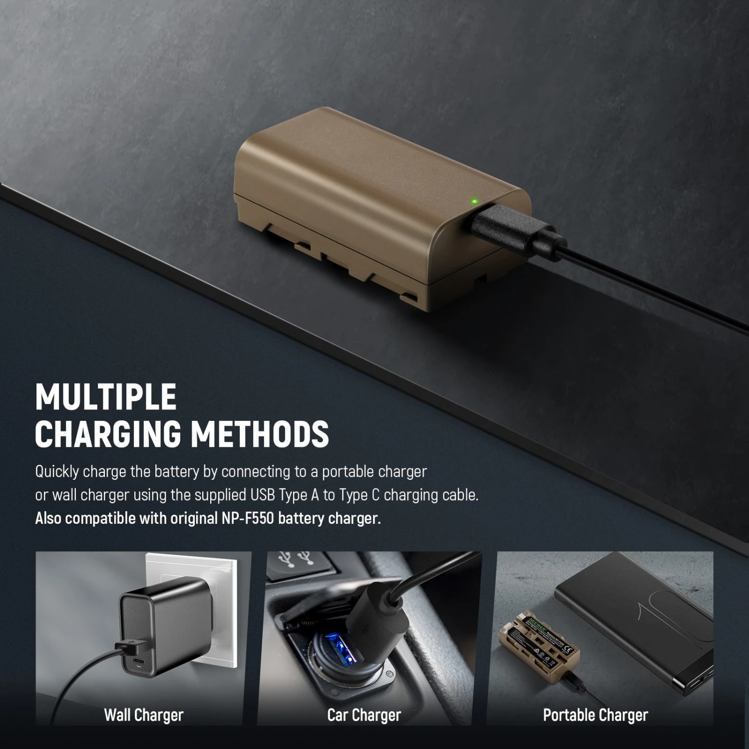 NEEWER NP-F550 3500mAh Replacement Battery 4 NEEWER NP-F550 3500mAh Replacement Battery - Image 4