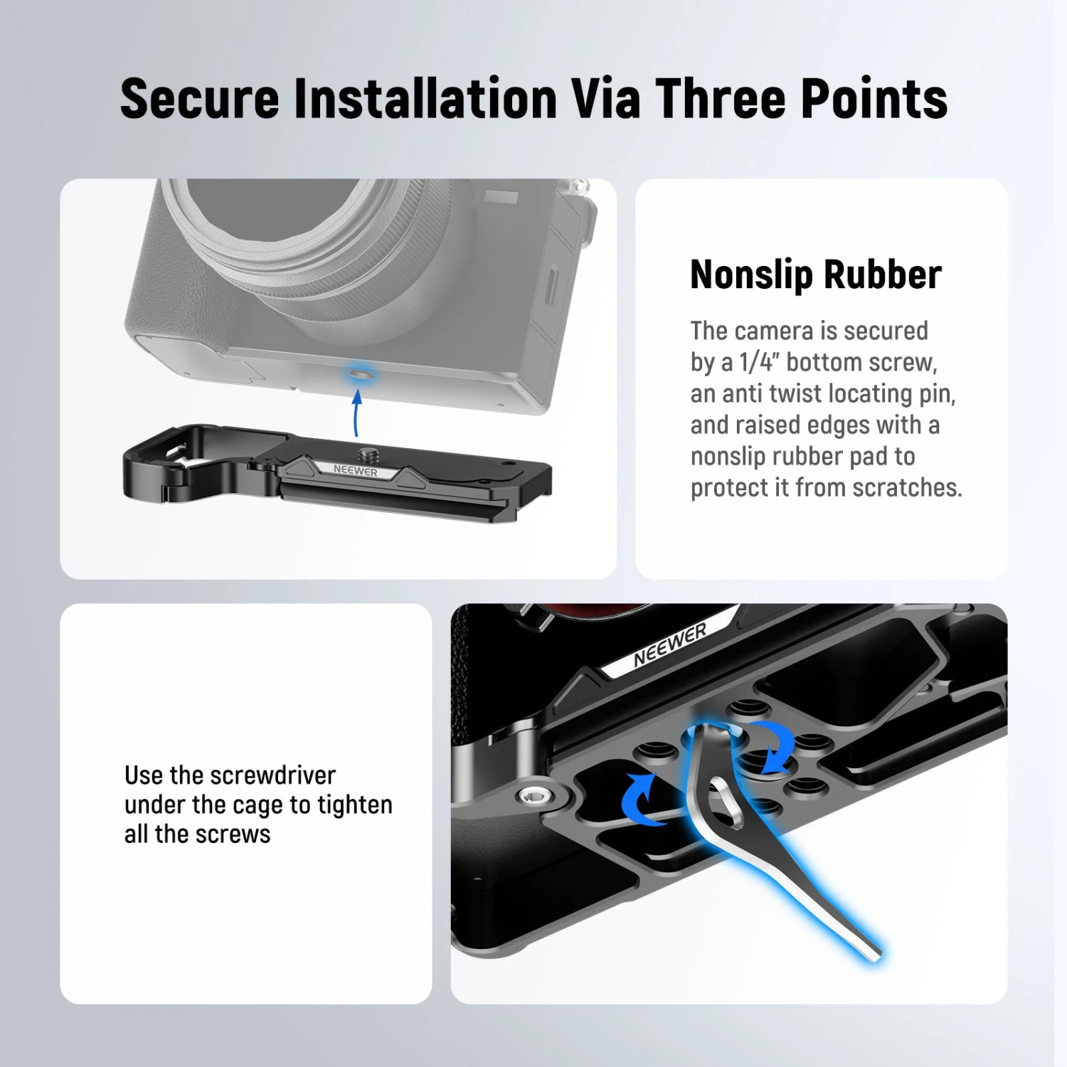 NEEWER CA131 Arca Type Camera Baseplate For Sony A7C II/a7CR 4 NEEWER CA131 Arca Type Camera Baseplate For Sony A7C II/a7CR - Image 4