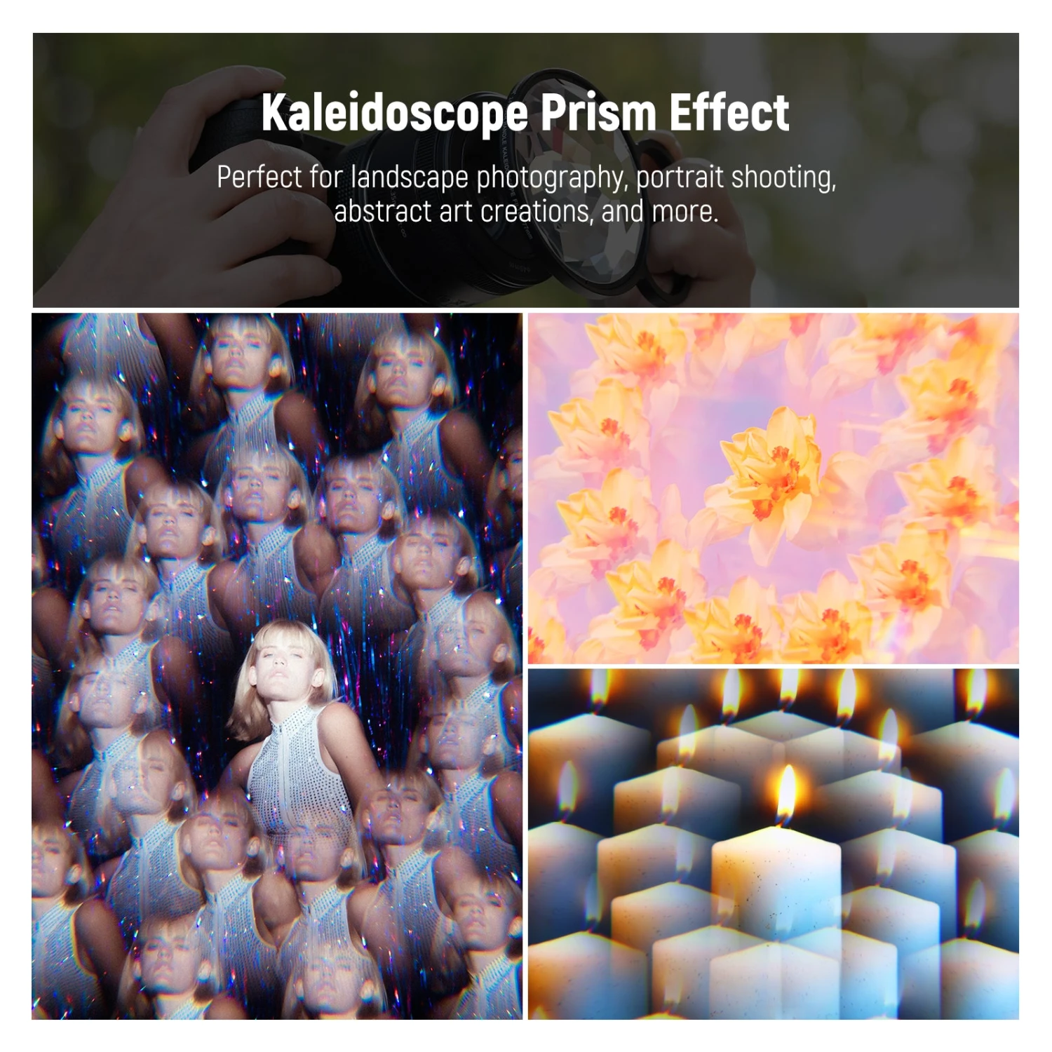 NEEWER 77mm Handheld Kaleidoscope Prism Lens Filter 4 NEEWER 77mm Handheld Kaleidoscope Prism Lens Filter - Image 4