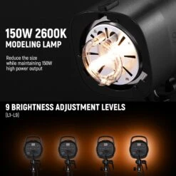 NEEWER 2 Pack S101-300W 300Ws Studio Monolight Flash Light Kit -Photography Equipment 4 d391ee25 0806 4250 a0a4 ea9b863dbd7e