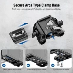 NEEWER SR015 Arca Type 15mm LWS Baseplate With Rod Clamps 10 NEEWER SR015 Arca Type 15mm LWS Baseplate With Rod Clamps -Photography Equipment 4 efb1ef2c 6d12 4c8b 9a54 b9343b378deb