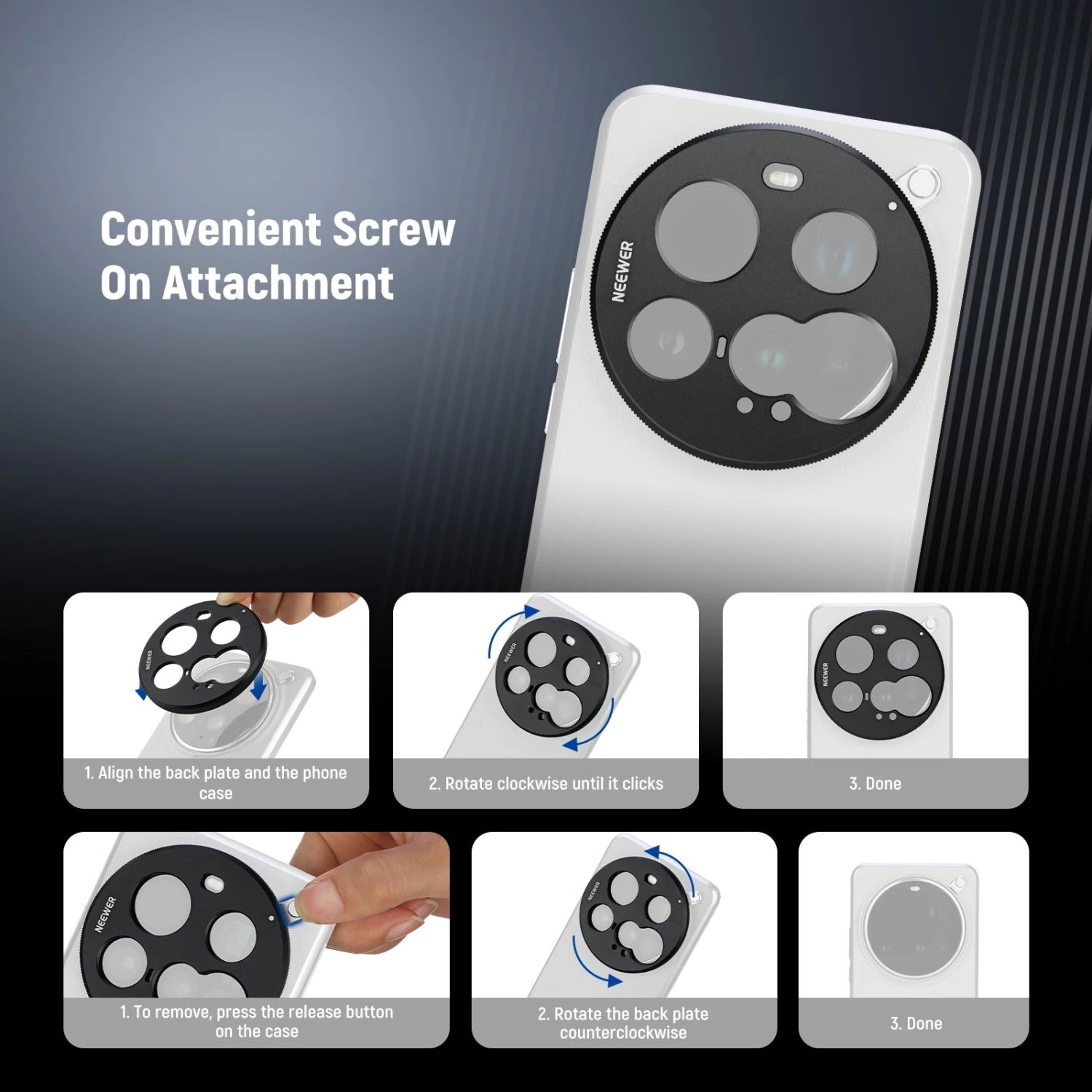 NEEWER PA111 Lens Backplate For Xiaomi 15 Ultra 4 NEEWER PA111 Lens Backplate For Xiaomi 15 Ultra - Image 4