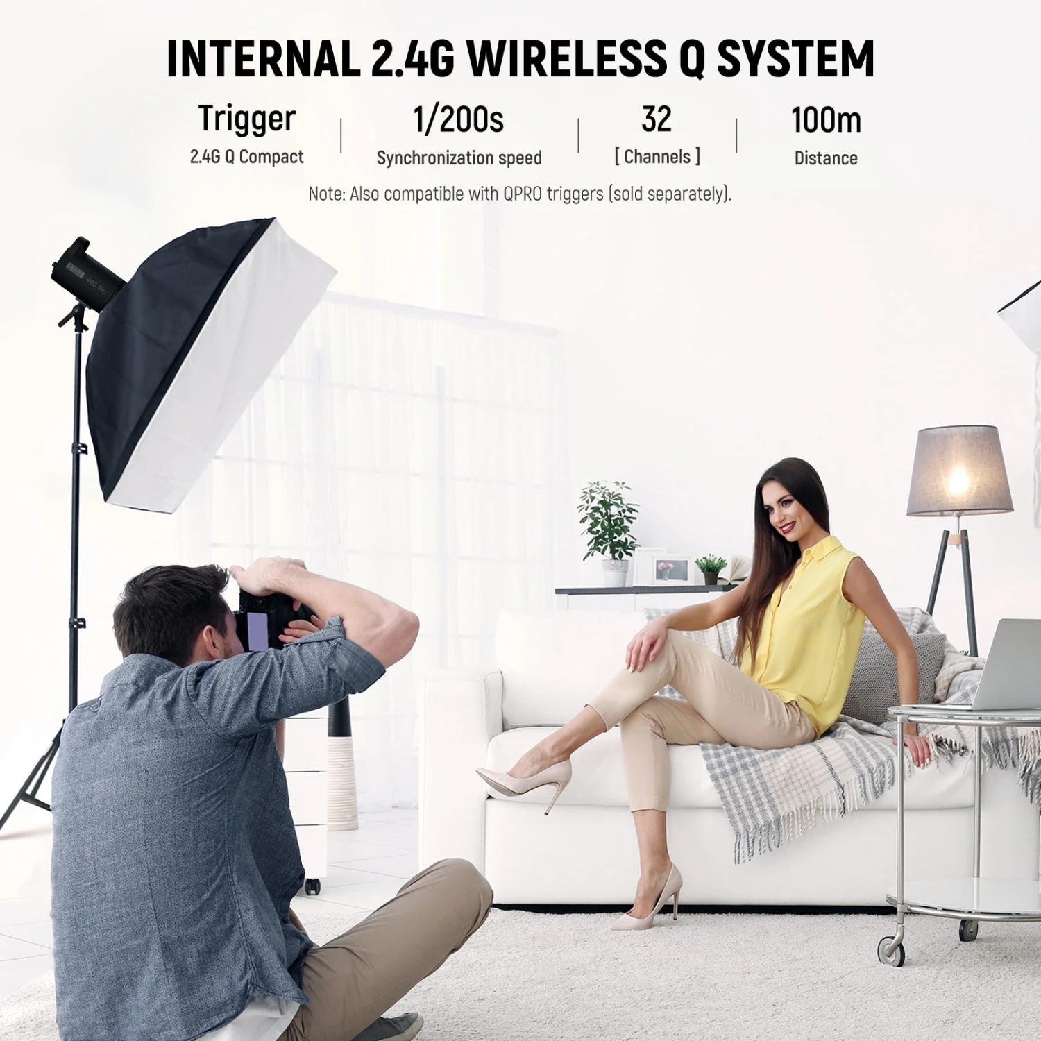 NEEWER 2 Pack S102-400W PRO 400Ws Studio Monolight Flash Light Kit 5 NEEWER 2 Pack S102-400W PRO 400Ws Studio Monolight Flash Light Kit - Image 5