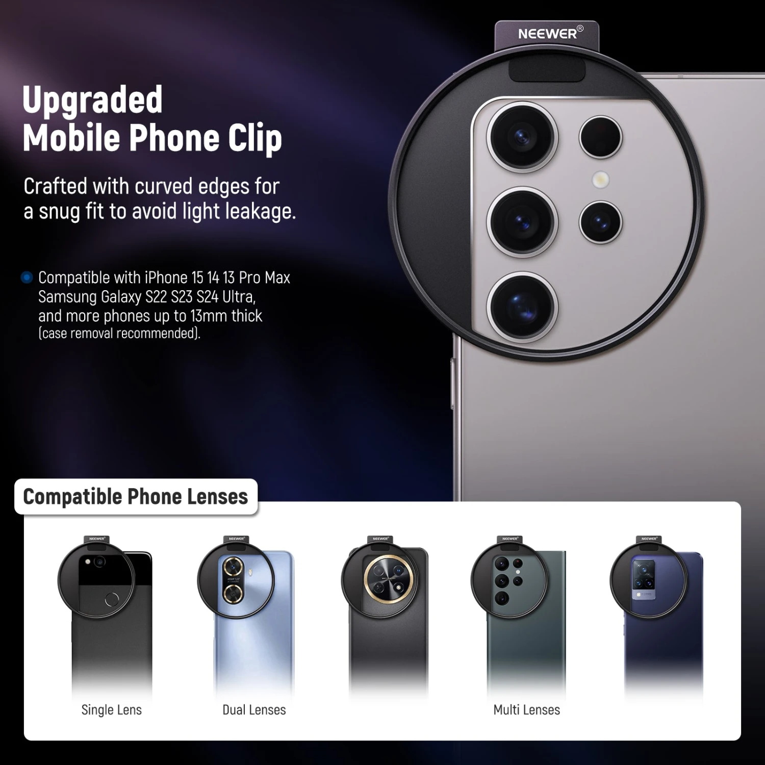 NEEWER FL-45 Clip On 67mm ND Phone Filter Kit 6 NEEWER FL-45 Clip On 67mm ND Phone Filter Kit - Image 6