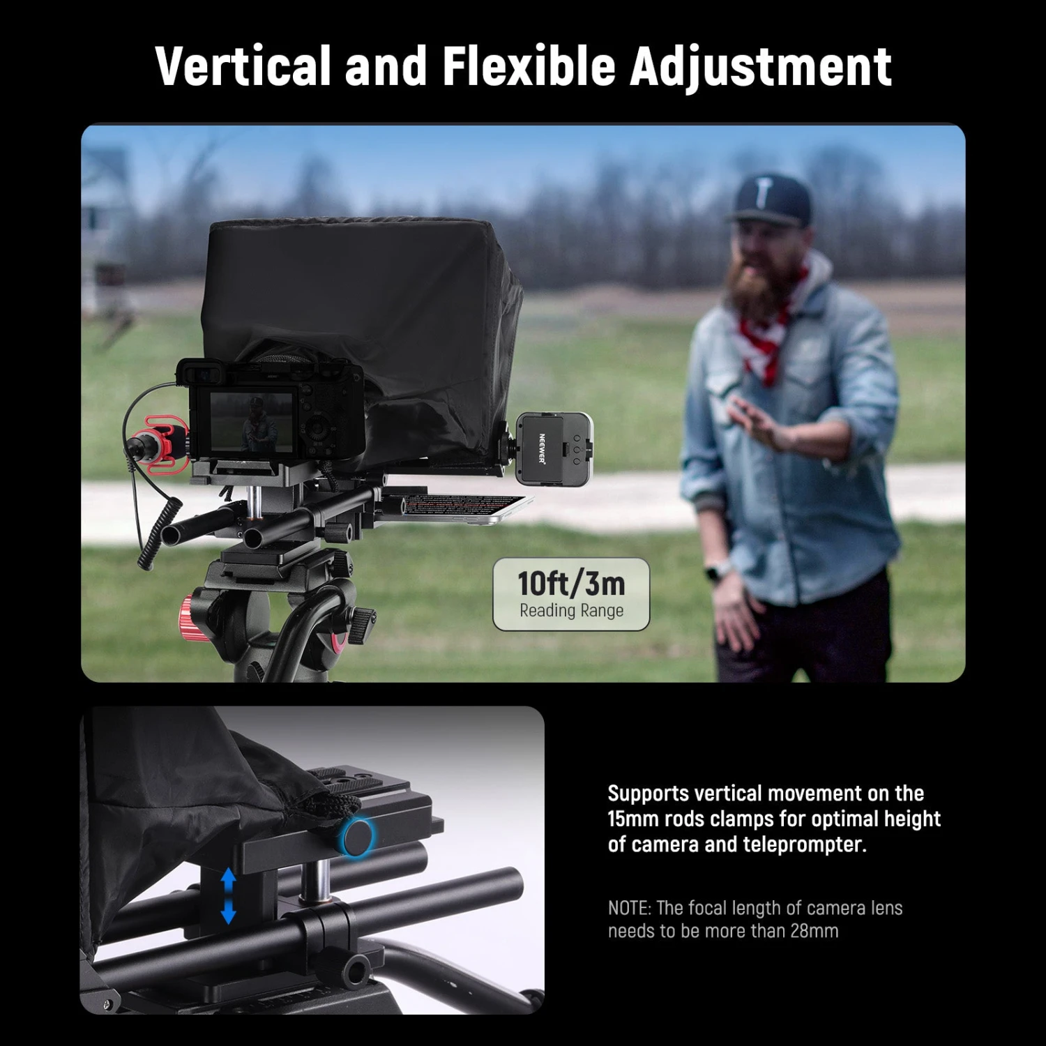 NEEWER C12 Camera Teleprompter With 501PL QR Plate 5 NEEWER C12 Camera Teleprompter With 501PL QR Plate - Image 5