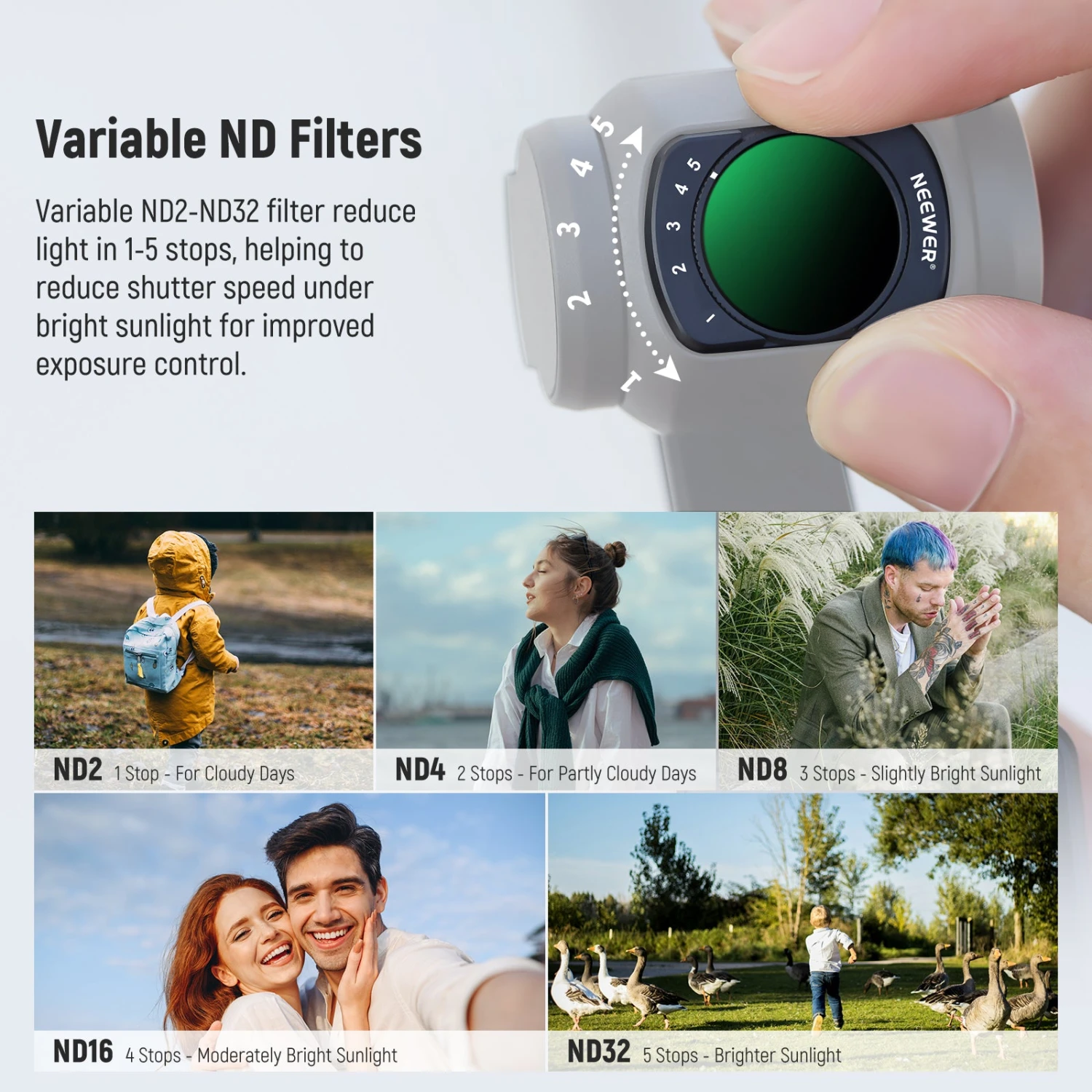 NEEWER FL-B09 Filter Set With 0.75x Wide Angle Lens For DJI Osmo Pocket 3 5 NEEWER FL-B09 Filter Set With 0.75x Wide Angle Lens For DJI Osmo Pocket 3 - Image 5