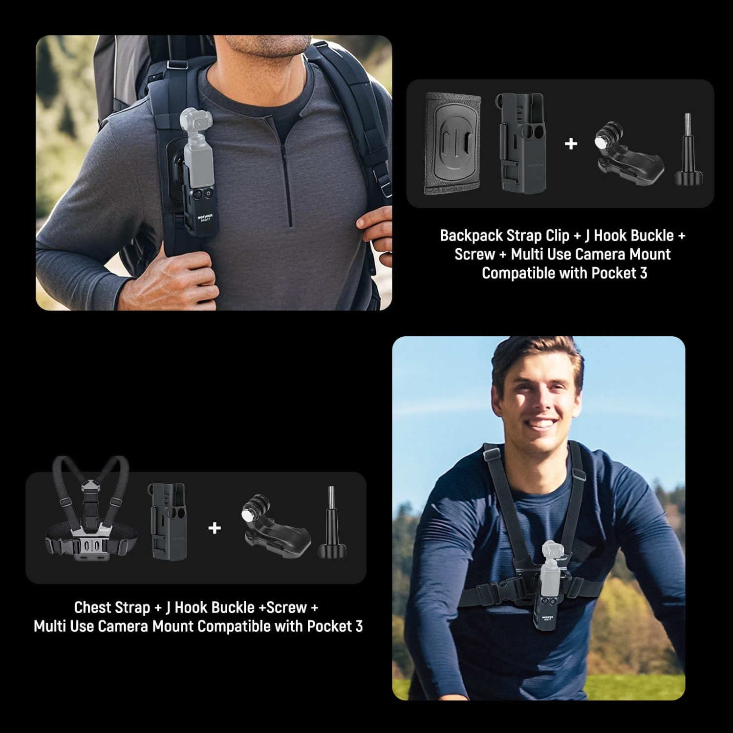 NEEWER BASICS GP-52 16 In 1 Adapter Mounts Accessories Kit For DJI OSMO Pocket 3 5 NEEWER BASICS GP-52 16 In 1 Adapter Mounts Accessories Kit For DJI OSMO Pocket 3 - Image 5