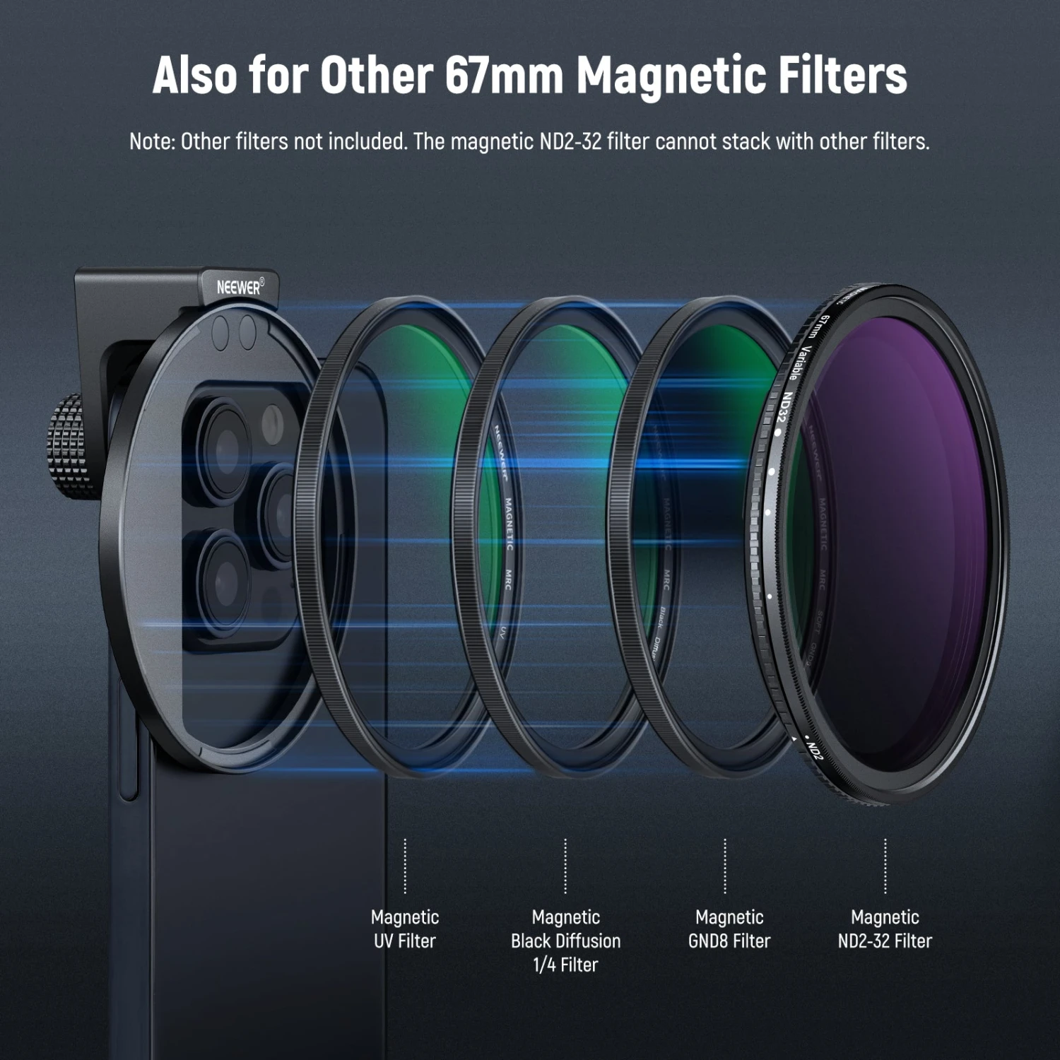 NEEWER 67mm Magnetic CPL Phone Filter 5 NEEWER 67mm Magnetic CPL Phone Filter - Image 5