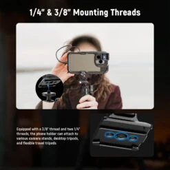 NEEWER PA063 Phone Tripod Mount For 2nd Gen 15 Pro/15 Pro Max S24 Ultra Cage 12 NEEWER PA063 Phone Tripod Mount For 2nd Gen 15 Pro/15 Pro Max S24 Ultra Cage -Photography Equipment 5 79027cc9 23d5 4d09 b02c bc8fa65e5990