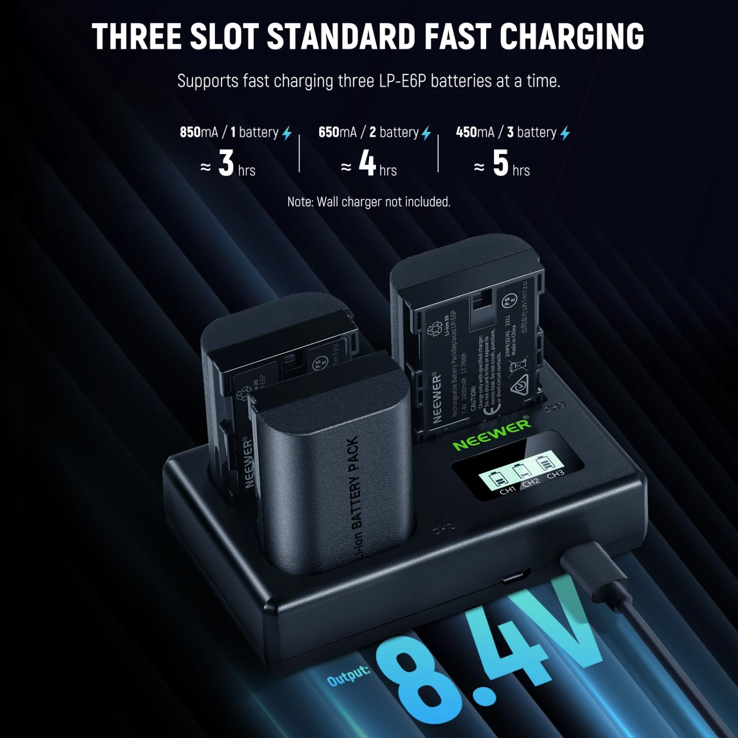 NEEWER 3 Pack 2400mAh LP-E6P/LP-E6NH Replacement Batteries For Canon 5 NEEWER 3 Pack 2400mAh LP-E6P/LP-E6NH Replacement Batteries For Canon - Image 5