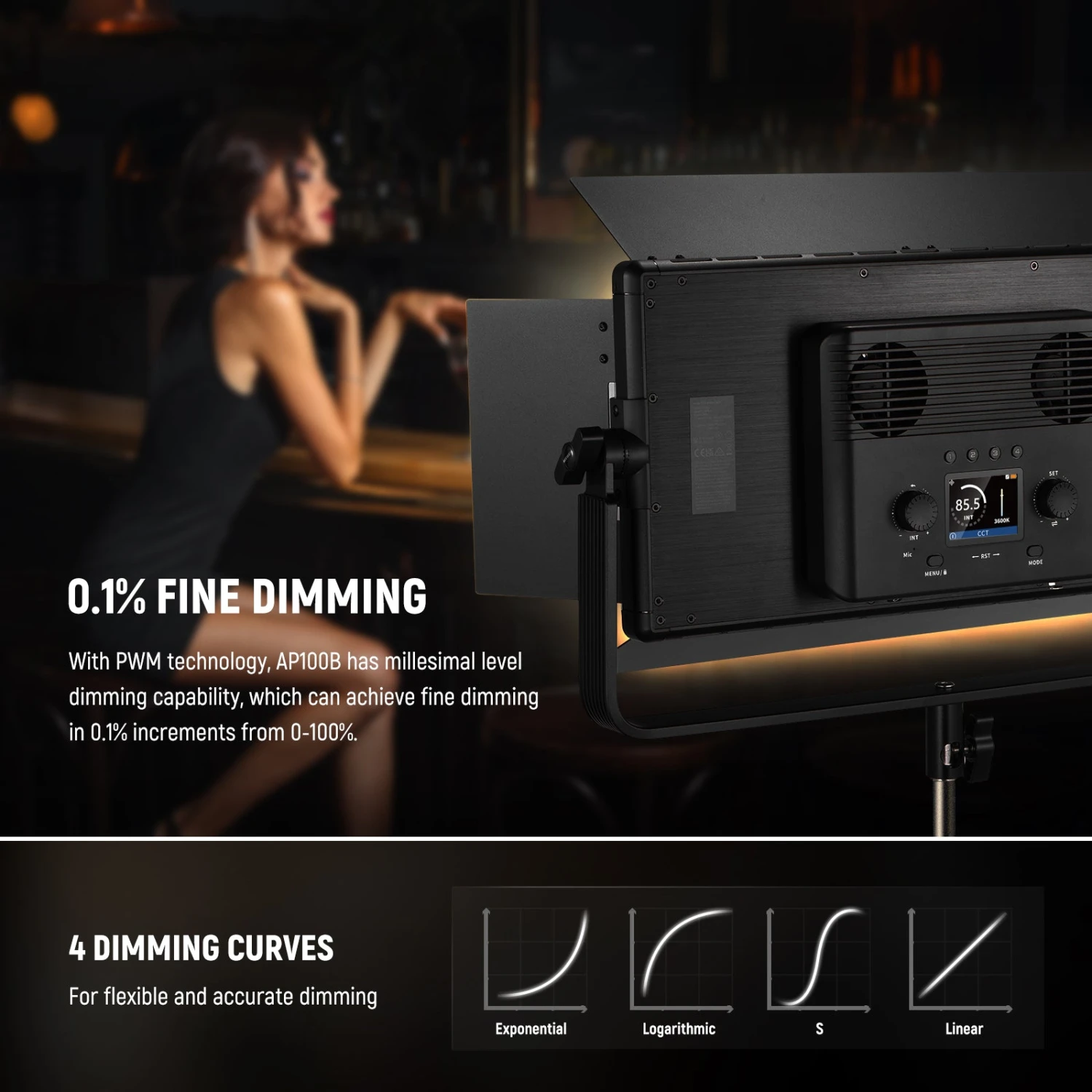 NEEWER AP100B 100W Bi Color LED Panel Video Light Kit 5 NEEWER AP100B 100W Bi Color LED Panel Video Light Kit - Image 5