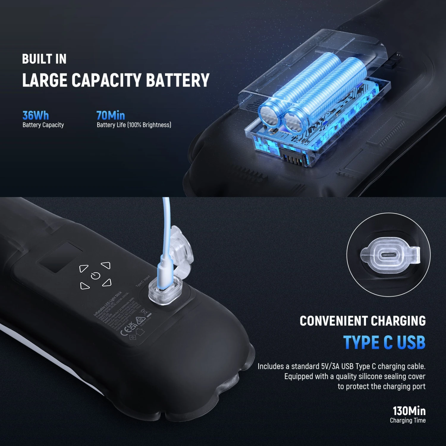 NEEWER BASICS GC30C 30W RGB Handheld Inflatable LED Fill Light 6 NEEWER BASICS GC30C 30W RGB Handheld Inflatable LED Fill Light - Image 6