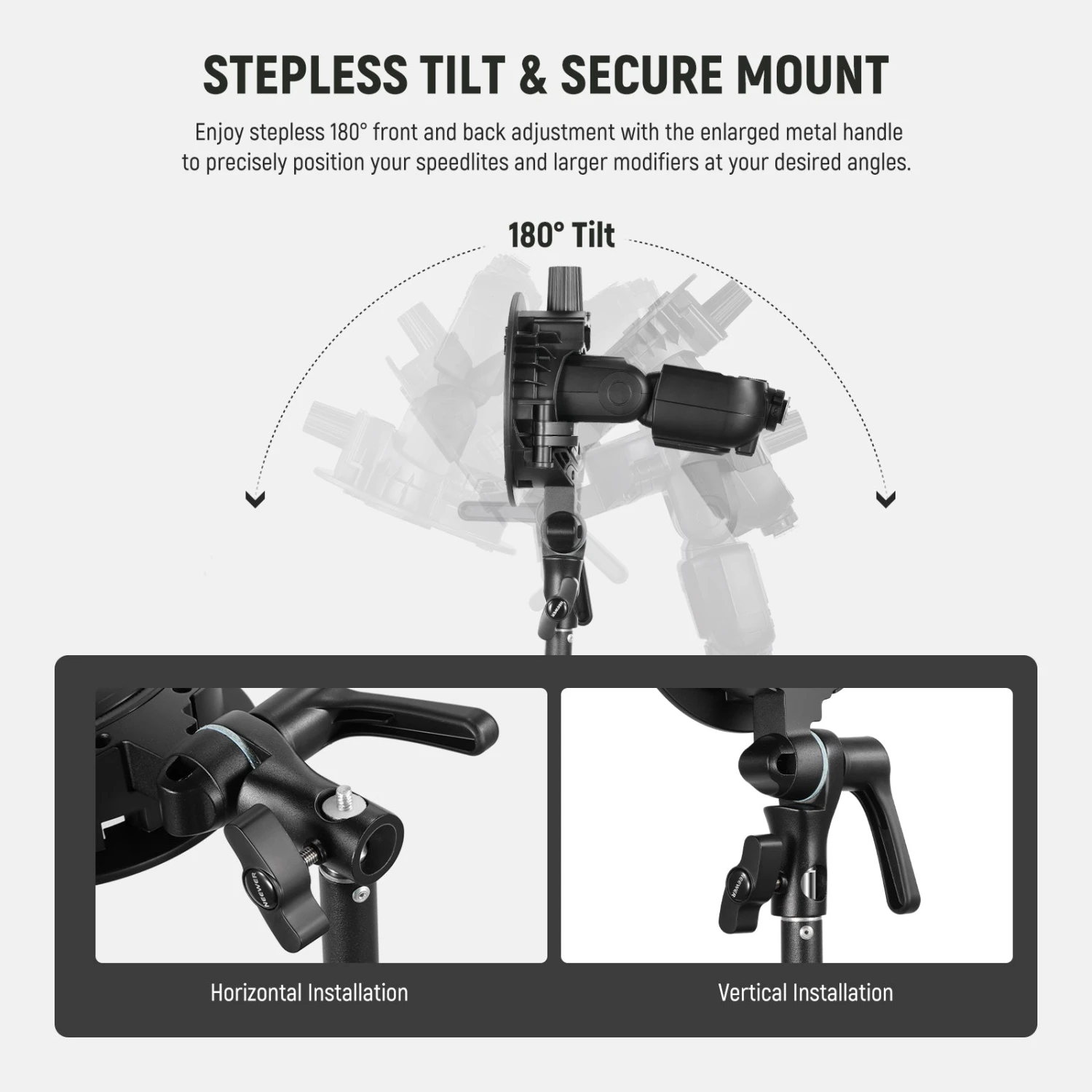 NEEWER CRB1 S Type Bowens Mount Bracket Holder For Round Square Head Flash 5 NEEWER CRB1 S Type Bowens Mount Bracket Holder For Round Square Head Flash - Image 5