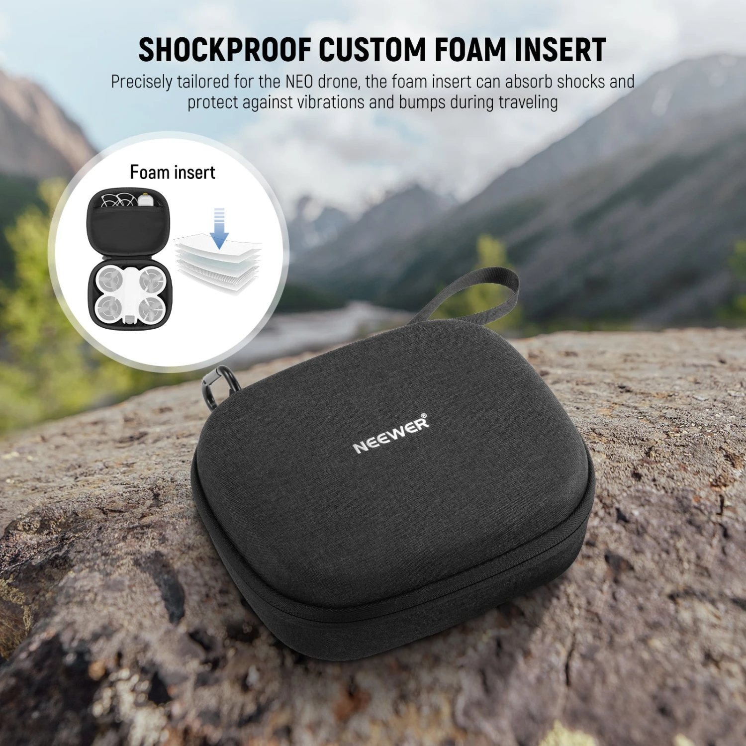 NEEWER PB9 Splashproof Shockproof Storage Hard Case For DJI NEO 5 NEEWER PB9 Splashproof Shockproof Storage Hard Case For DJI NEO - Image 5