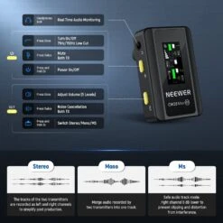 NEEWER CM28 Max Wireless Lavalier Lapel Microphone System 13 NEEWER CM28 Max Wireless Lavalier Lapel Microphone System -Photography Equipment 5 b2702fc7 aac6 4df5 9b48 094fc312c321