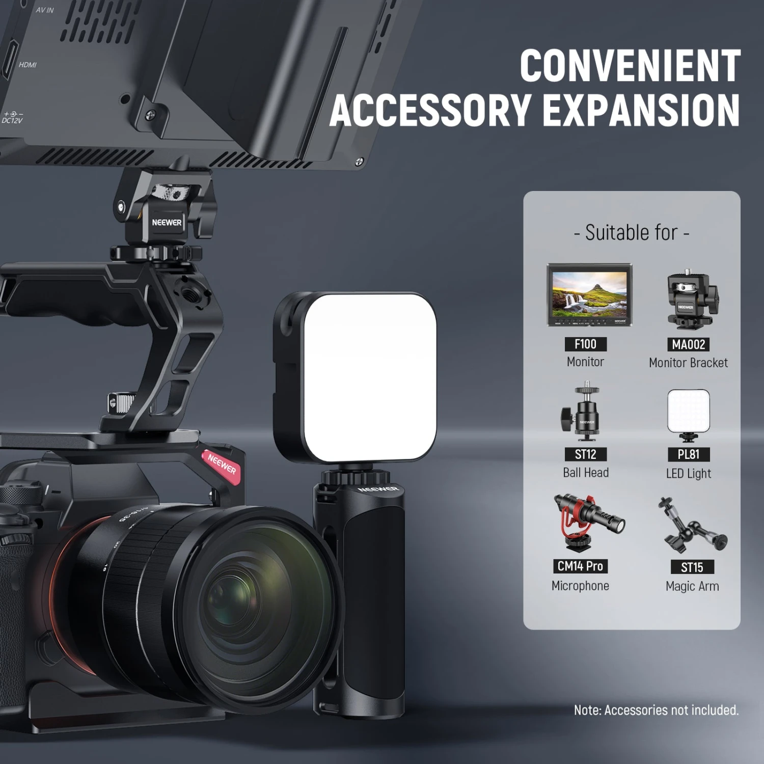 NEEWER CA007 Top Handle And VS105 Side Handle Grip Kit 6 NEEWER CA007 Top Handle And VS105 Side Handle Grip Kit - Image 6