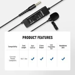 NEEWER CM10 Plug & Play 3.5mm TRRS Lavalier Microphone For Camera/Smartphone 12 NEEWER CM10 Plug & Play 3.5mm TRRS Lavalier Microphone For Camera/Smartphone -Photography Equipment 5 bda75683 989b 4759 8803 f66d53a3b12a