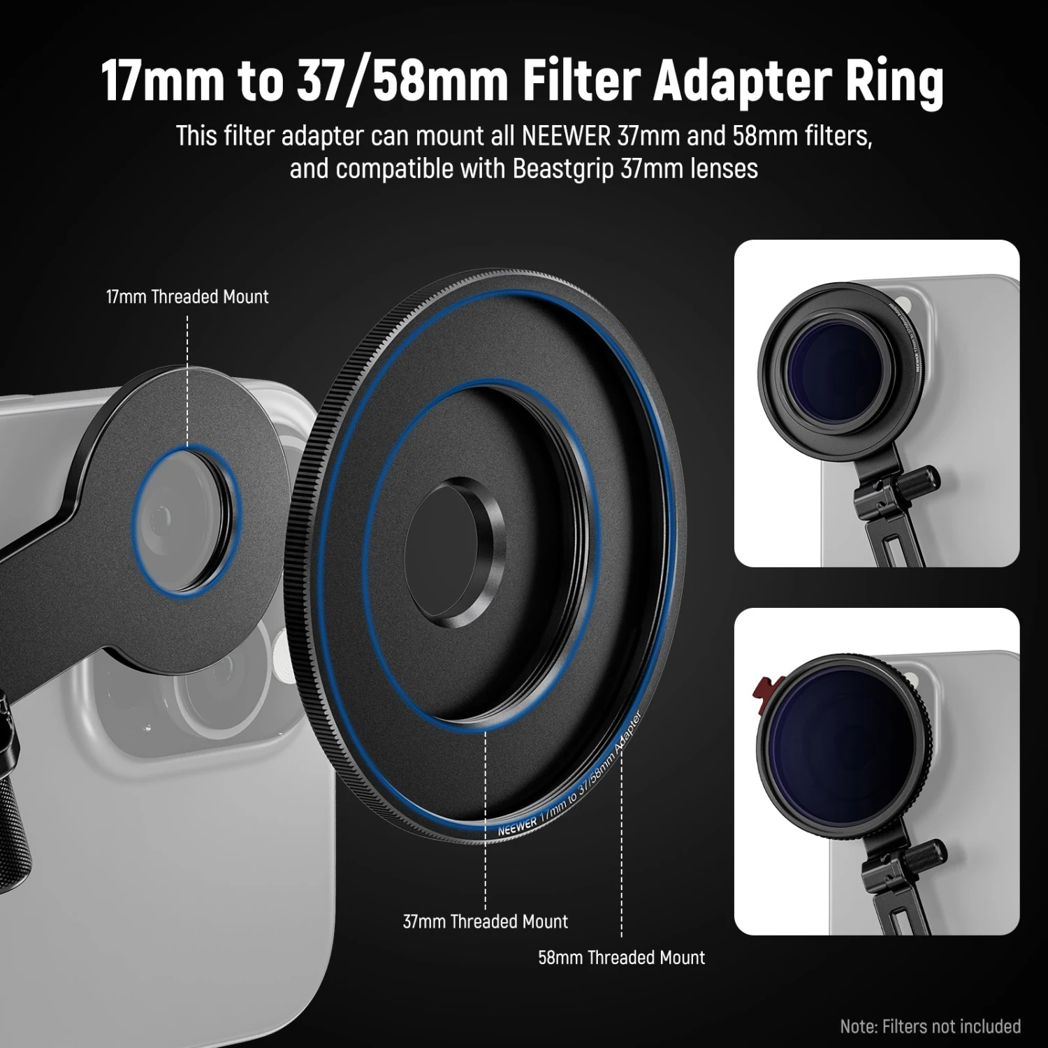 NEEWER PA047 Universal Phone Camera Lens Clamp For 17mm Phone Lenses 5 NEEWER PA047 Universal Phone Camera Lens Clamp For 17mm Phone Lenses - Image 5