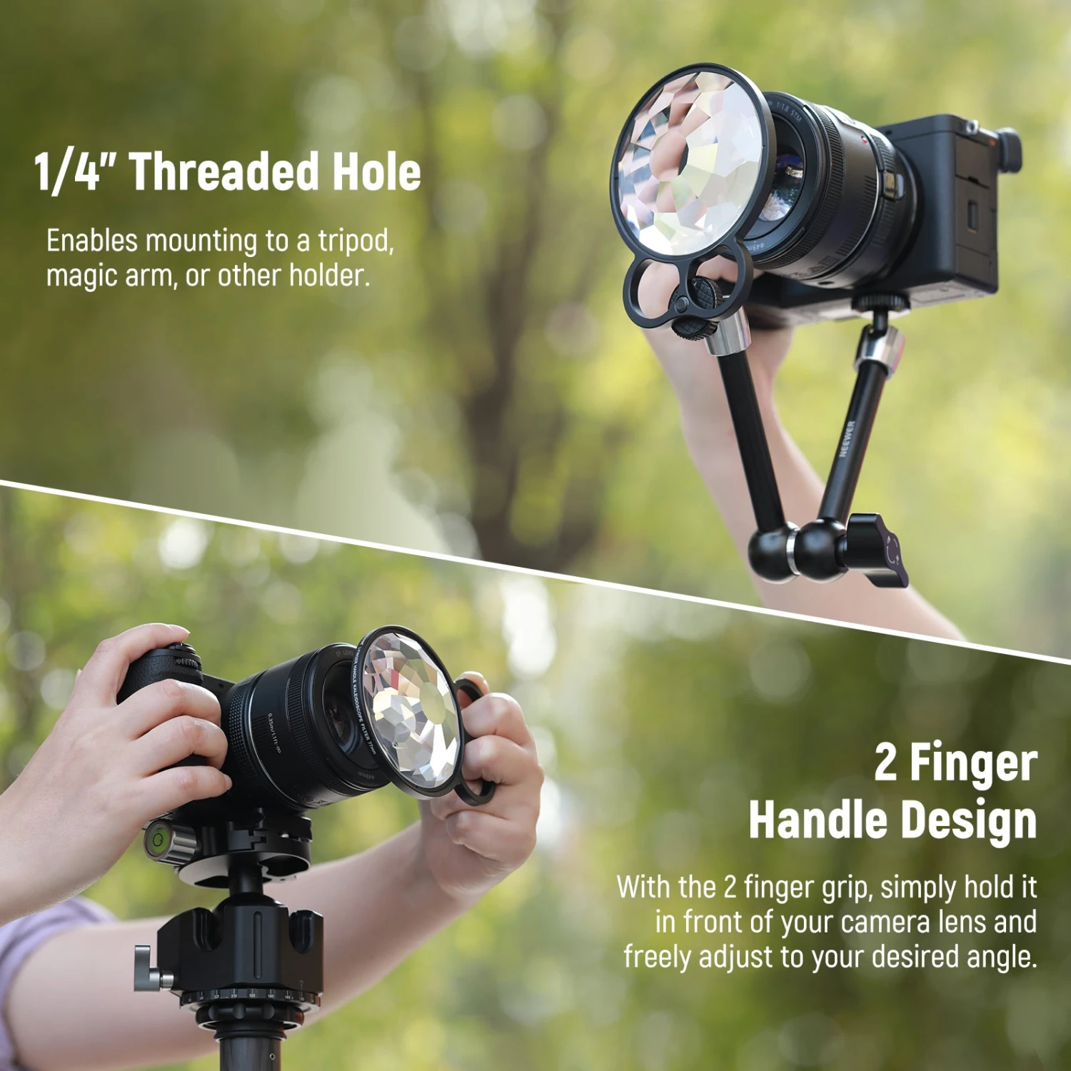 NEEWER 77mm Handheld Kaleidoscope Prism Lens Filter 5 NEEWER 77mm Handheld Kaleidoscope Prism Lens Filter - Image 5