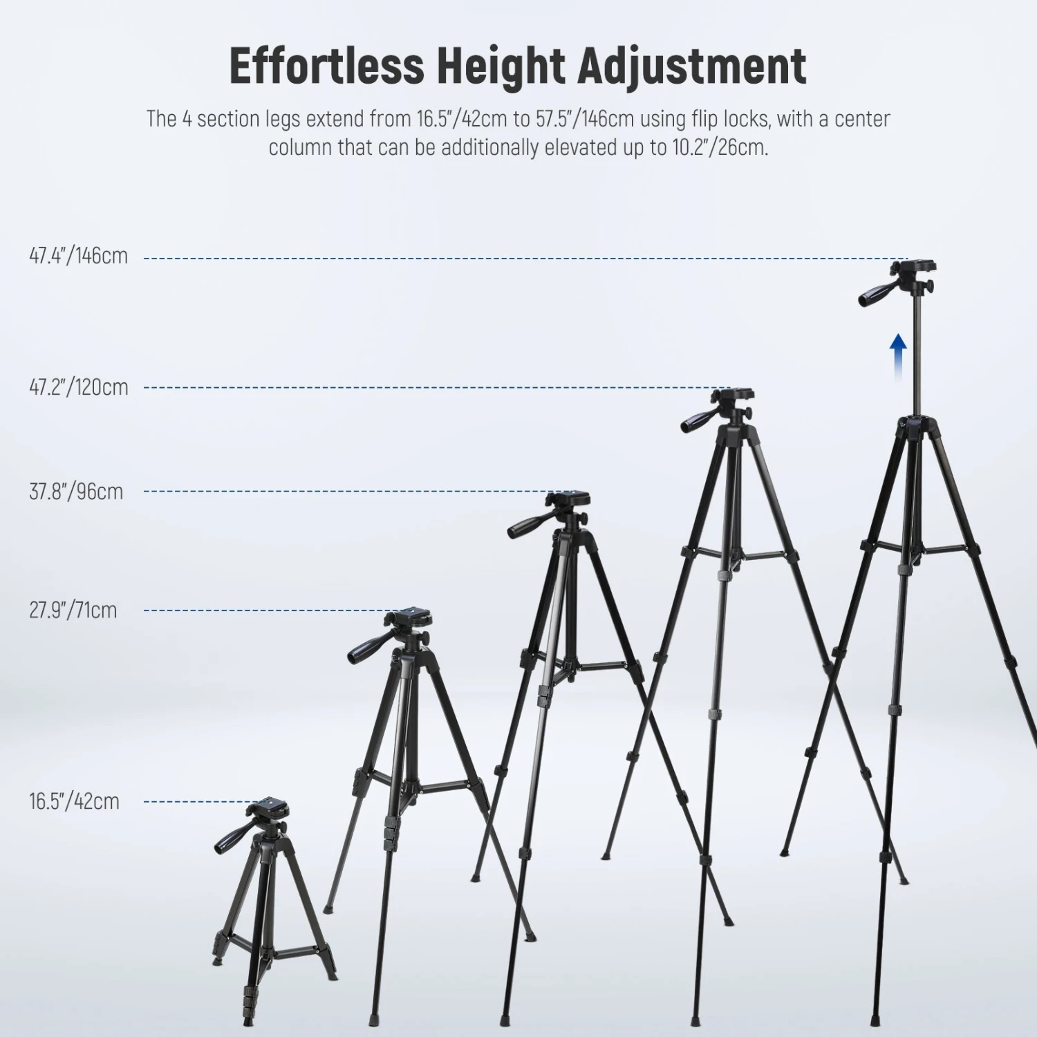NEEWER Entry Level Version TP53 Metal Travel Tripod 4 NEEWER Entry Level Version TP53 Metal Travel Tripod - Image 4