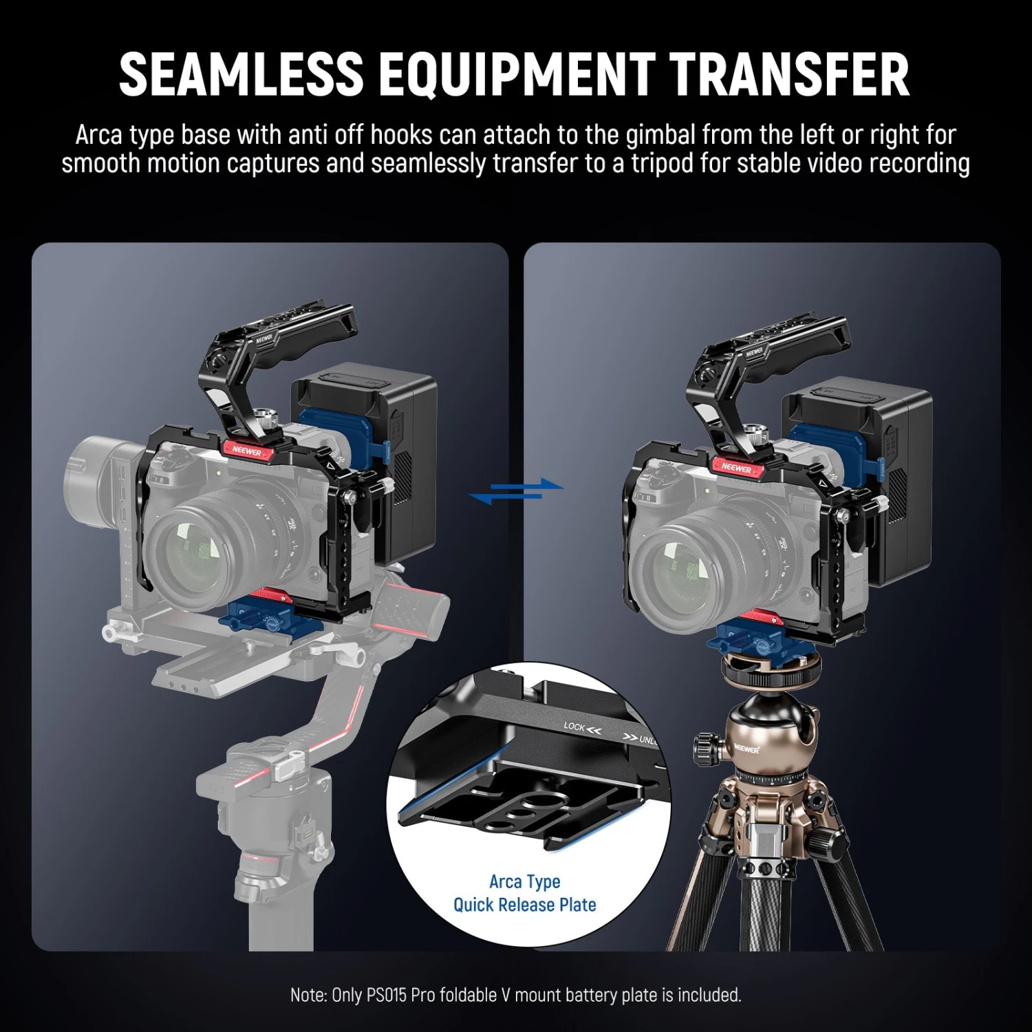 NEEWER PS015 Pro Foldable V Mount Battery Plate 7 NEEWER PS015 Pro Foldable V Mount Battery Plate - Image 7