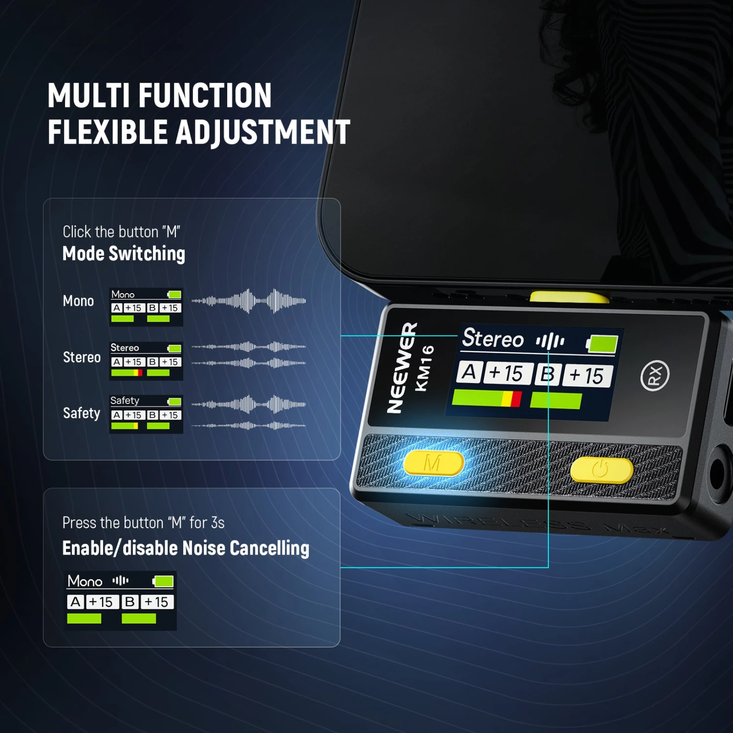 NEEWER KM16 Wireless Lavalier Microphone For Type C Phone 5 NEEWER KM16 Wireless Lavalier Microphone For Type C Phone - Image 5