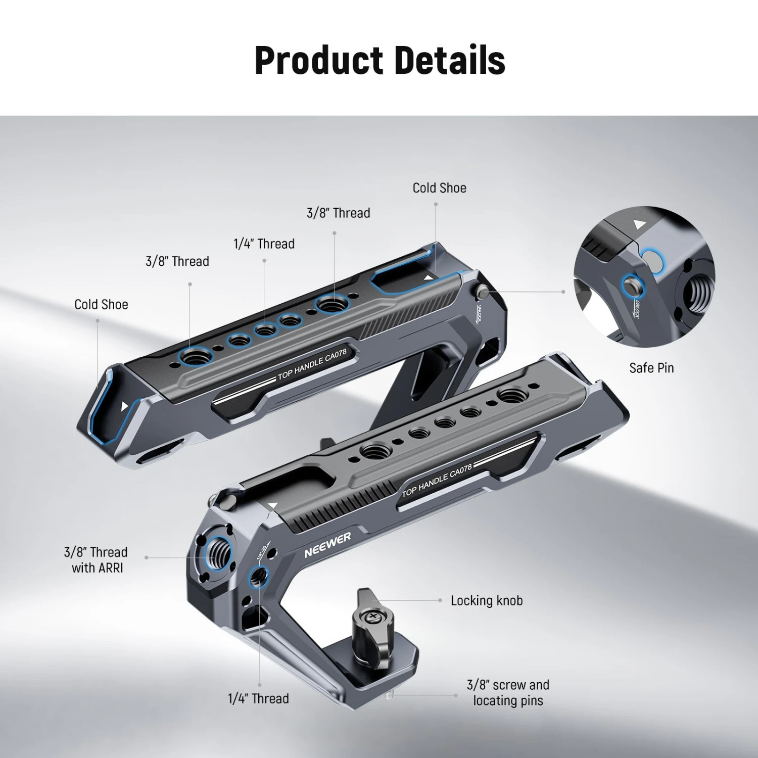 NEEWER CA078 All Metal Camera Top Handle 5 NEEWER CA078 All Metal Camera Top Handle - Image 5