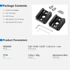 NEEWER ST26 Cold Shoe Mount Adapter With 1/4”-20 Thread -Photography Equipment 66600587