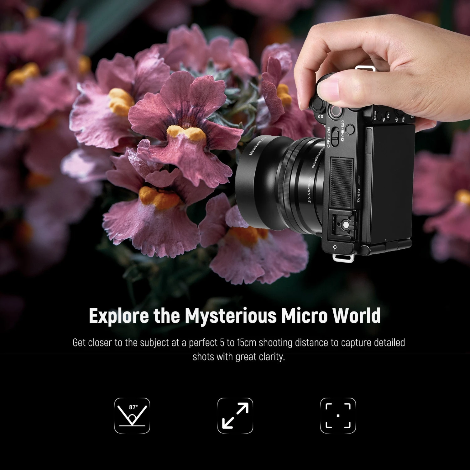 NEEWER LS-27 22mm Macro Lens With Adapter Ring For Sony 3 NEEWER LS-27 22mm Macro Lens With Adapter Ring For Sony - Image 3