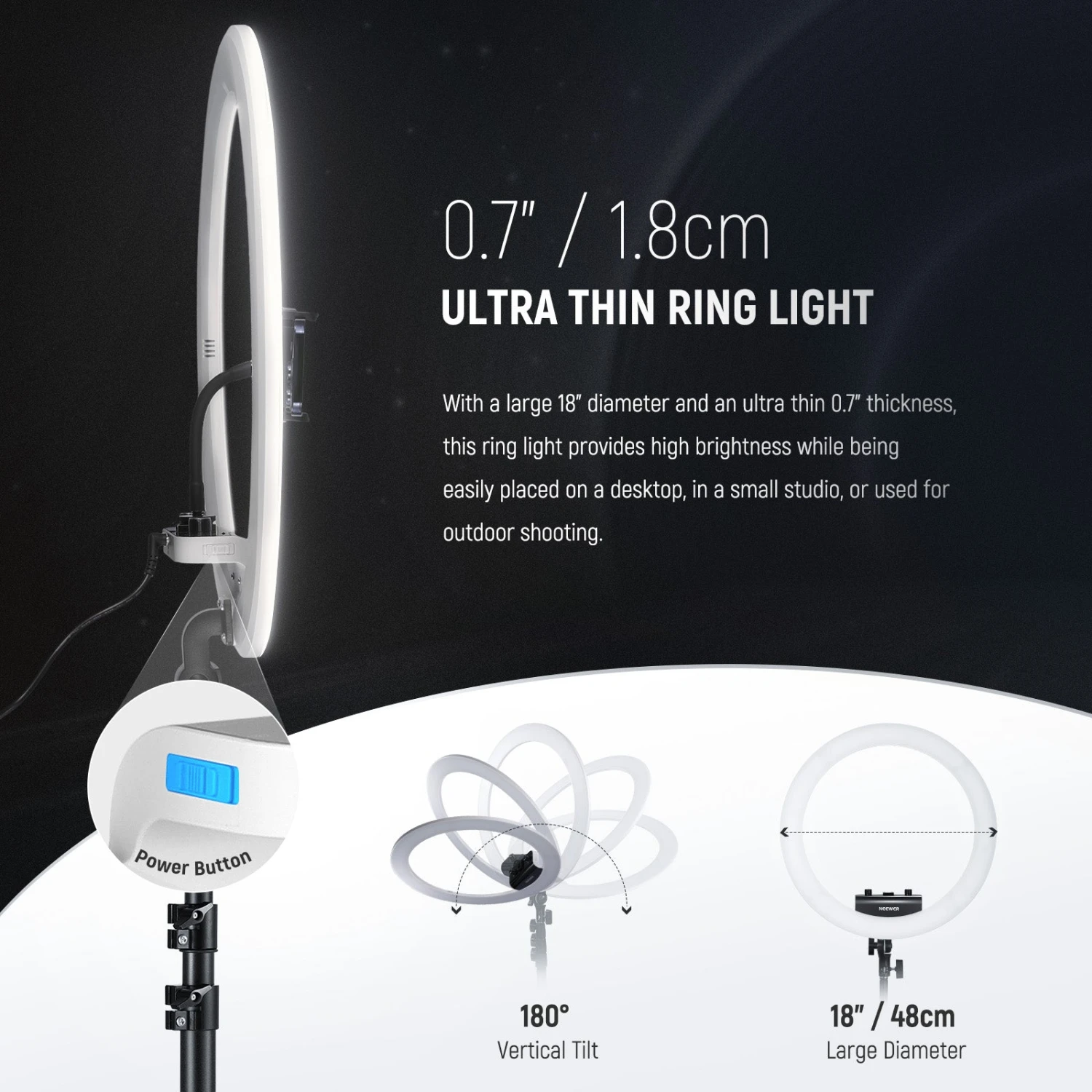 NEEWER RP18B Pro Ring Light Kit 2 NEEWER RP18B Pro Ring Light Kit - Image 2