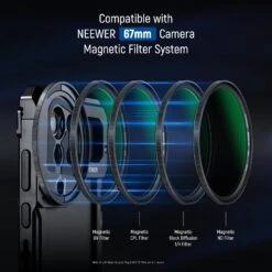 NEEWER 67mm Magnetic ND2-32 Filter For Samsung S23 S22 Ultra Cage -Photography Equipment 66603572