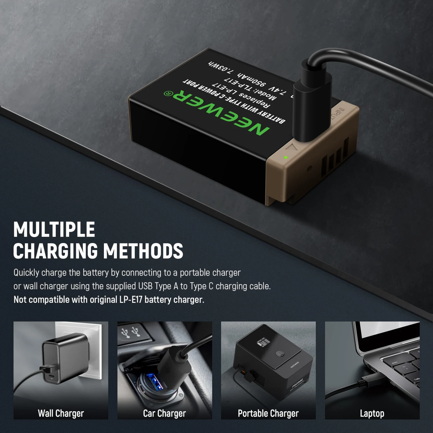 NEEWER 950mAh LP-E17 Canon Replacement Camera Battery 4 NEEWER 950mAh LP-E17 Canon Replacement Camera Battery - Image 4