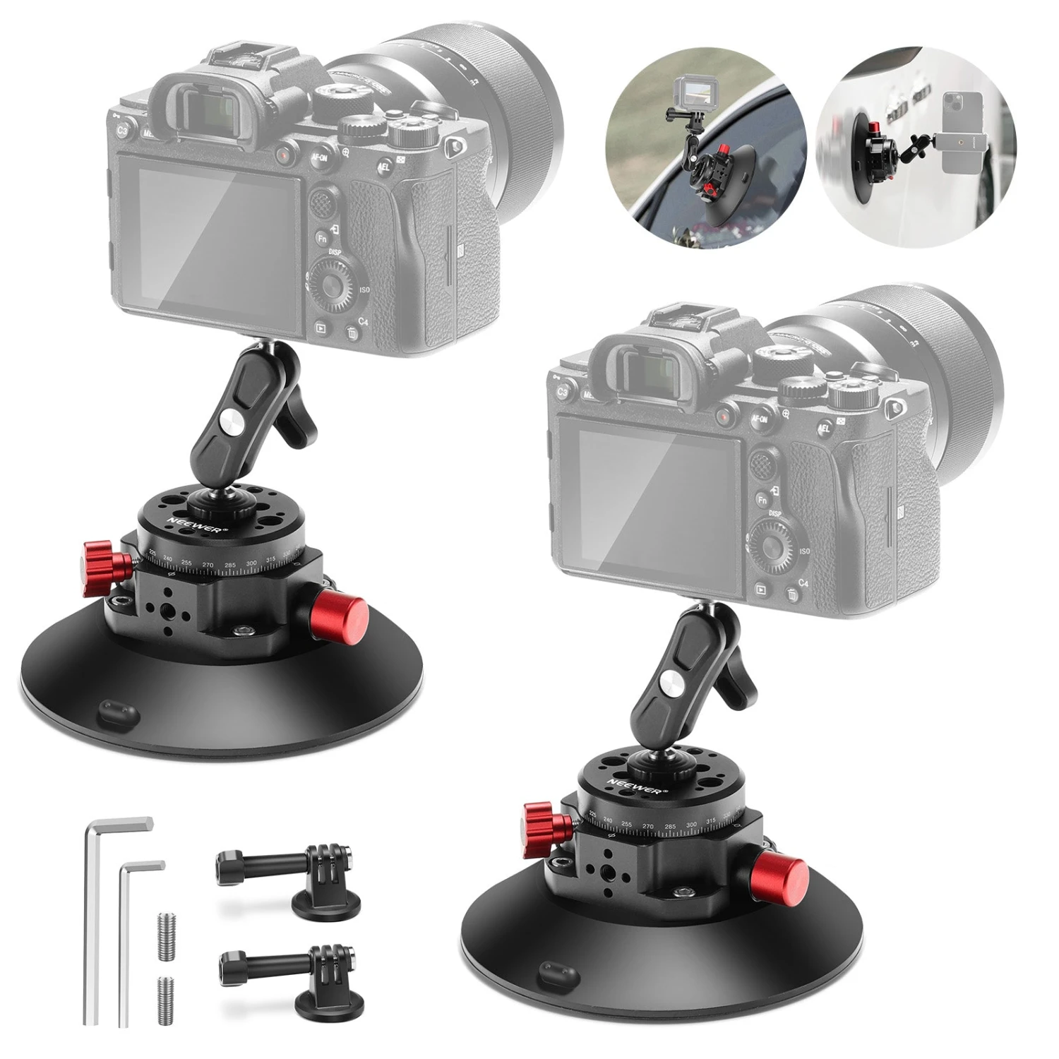 NEEWER CA013 6" Camera Suction Mount With Ball Head Magic Arm 10 NEEWER CA013 6" Camera Suction Mount With Ball Head Magic Arm - Image 10